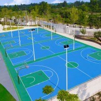 天津西青区弹性层地面5mm篮球场硅PU材料施工