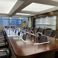 办公会议桌带同步话筒升降屏桌面式液晶屏无纸化办公会议系统
