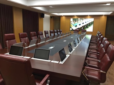 超薄液晶屏升降器 话筒一体式电脑升降架无纸化会议图5